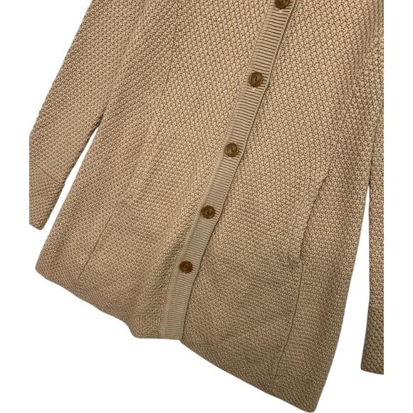Patagonia Cardigan Sweater Coat Womens Medium Beige Merino Wool Button Front - Picture 5 of 13